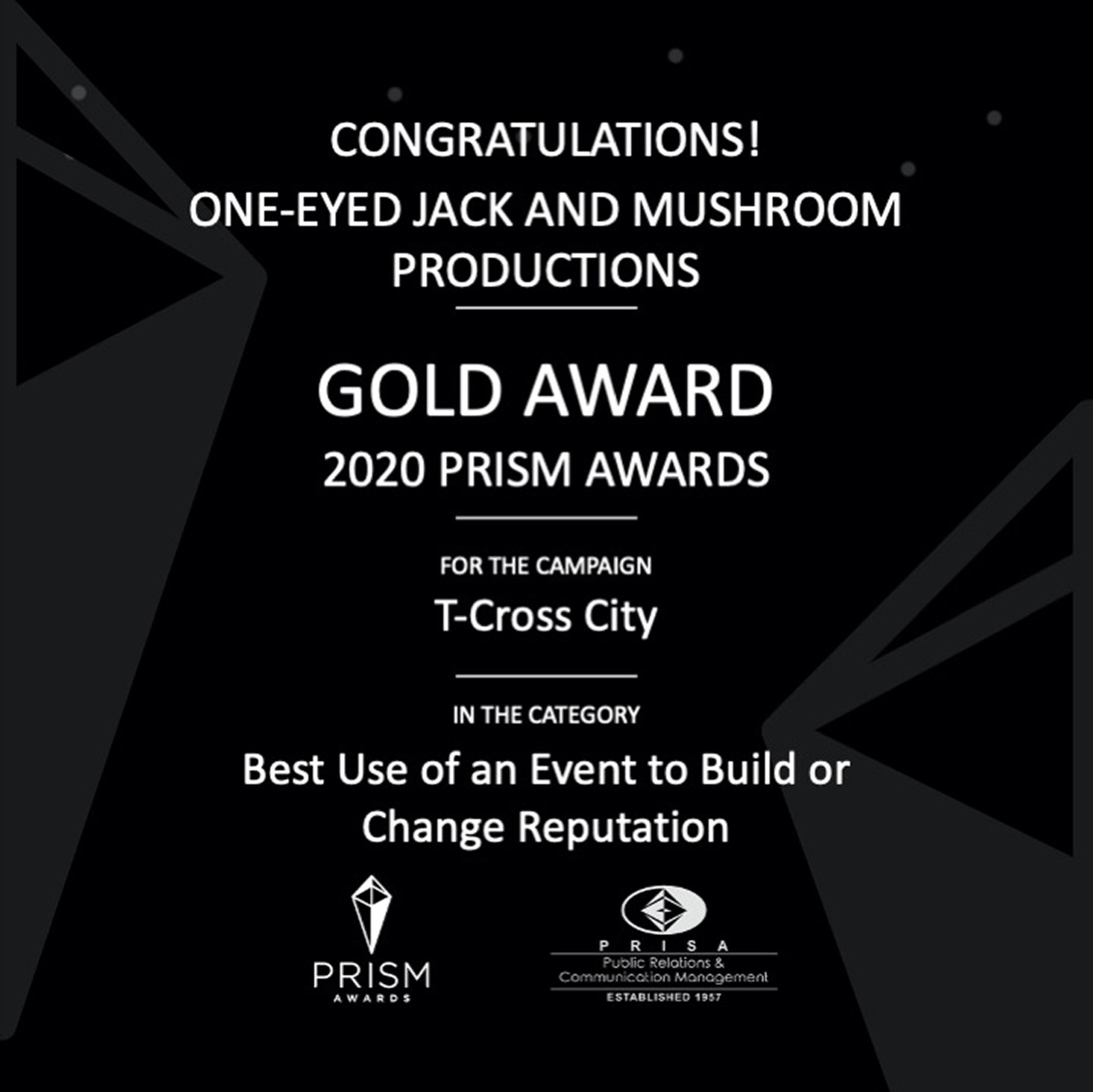 PRISM Gold Award · Best live event and best event of a large scale nature